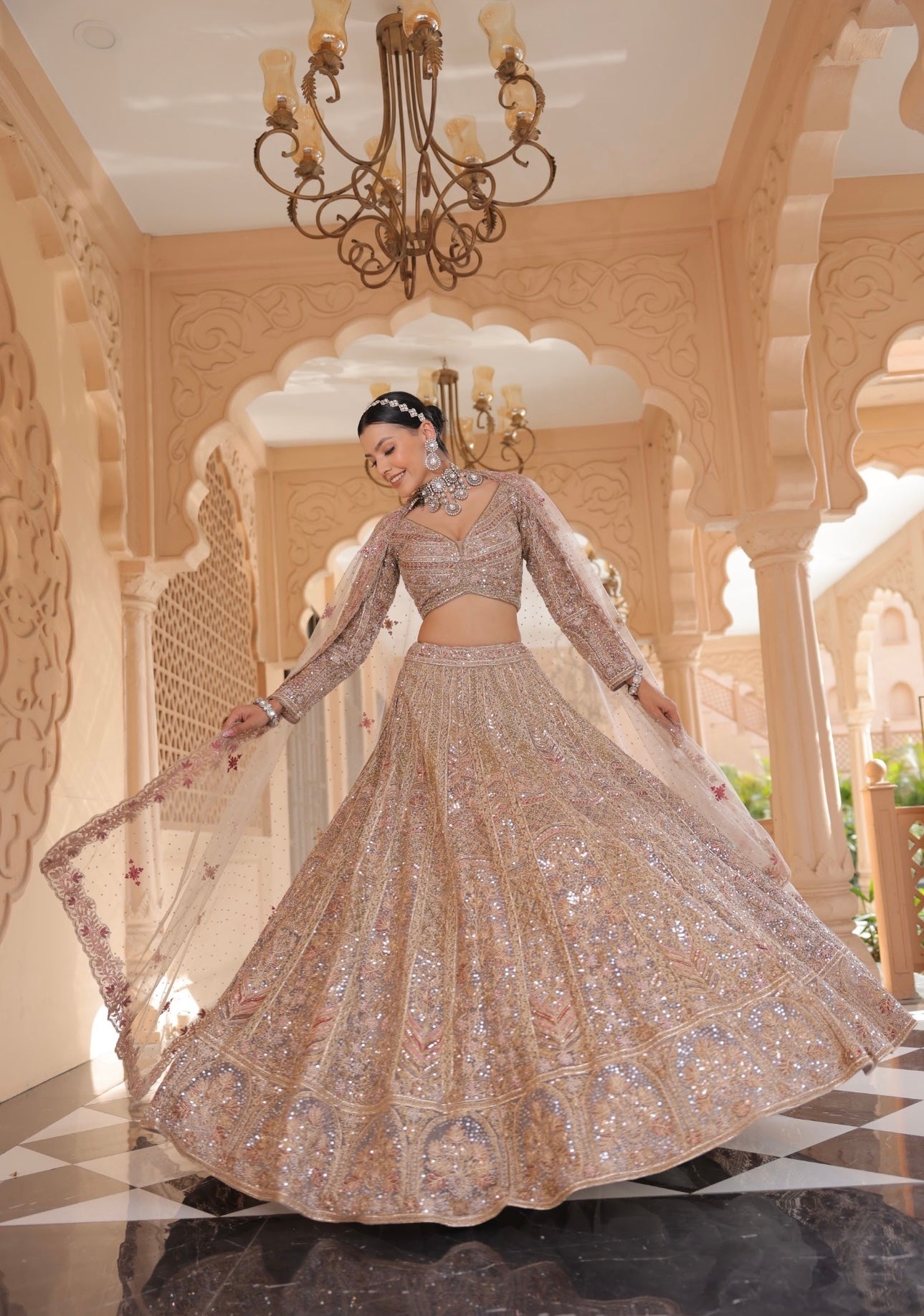 Diamond Drape Lehenga