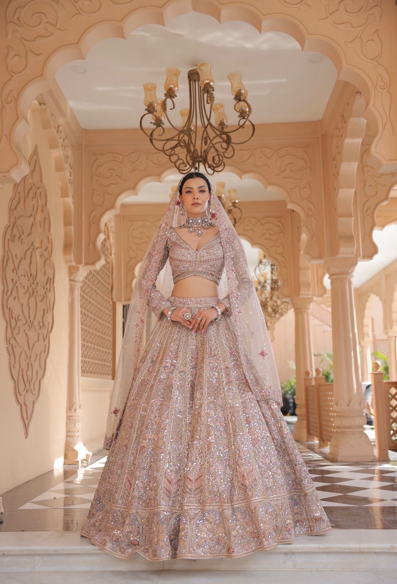 Diamond Drape Lehenga