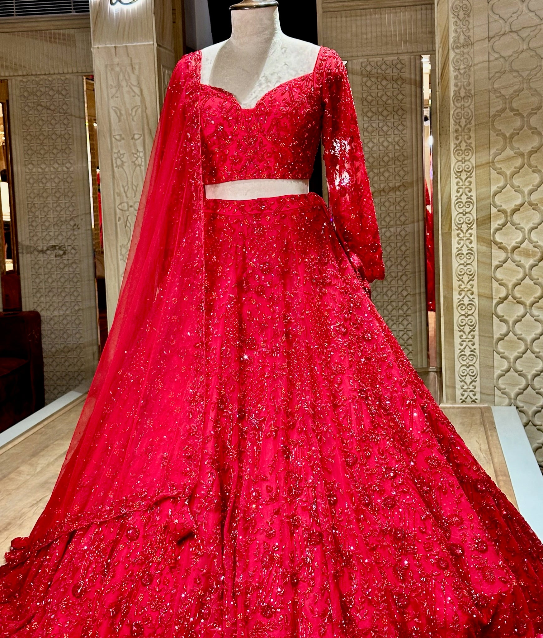Red Gala Lehenga
